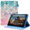 Case for Amazon Fire HD 10 Tablet (9th Generation 2019, 7th Generation 2017), NOT fit New 2022 2023 Release 11th 13th Gen, Premium PU Leather Stand Cover with Smart Auto Wake/Sleep, Fish Scales