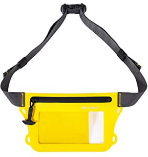 WILD HEART Wasserdicht Gürteltasche Mit IPX8 Verstellbarem Hüftgurt Bildschirm Berührbare Trockentasche Doppelinnentasche Zum Schwimmen, Tauchen, Schwimmend, Rafting, Bootfahren(Gelb