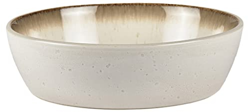 BITZ Suppenschale, Suppenschüssel aus Steingut, 18 cm im Durchmesser, creme/creme