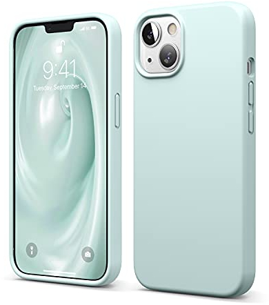 elago Liquid Silicone Case Compatible with iPhone 13 Case (6.1), Premium Silicone, Full Body Protection - 3 Layer Shockproof Phone Cover, Anti-Scratch Soft Microfiber Lining (Mint)