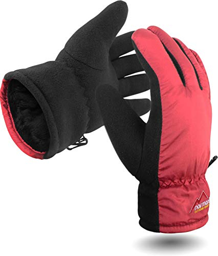 Damen Winter Handschuhe Extrem Warm und Flauschig TOG-9.8 bis -10°C Farbe Bordeaux Größe M/L