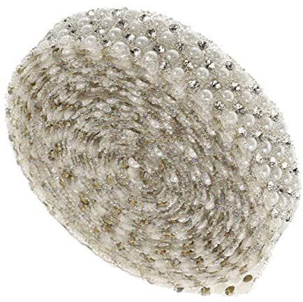 EXCEART Selbstklebendes Perlenband 182cm Beige - Diy Dekoration FüR Kleidung, Auto, Geschenk & Handy - HitzebestäNdig & Einfach Zu Verwenden