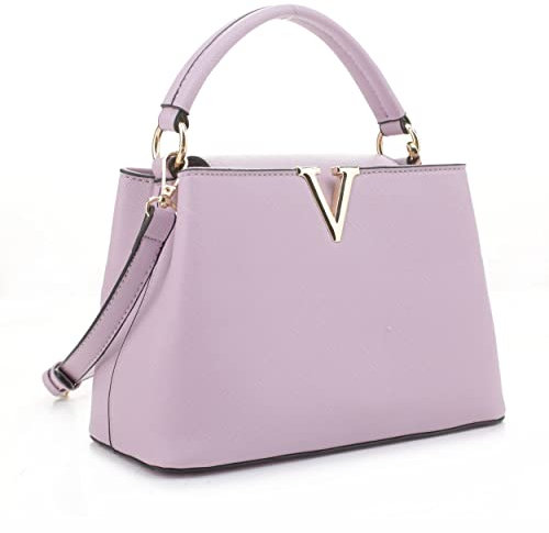 Evve Borsa a tracolla da donna, piccola, classica, con manico superiore, alla moda, con tracolla, Lilla, Small