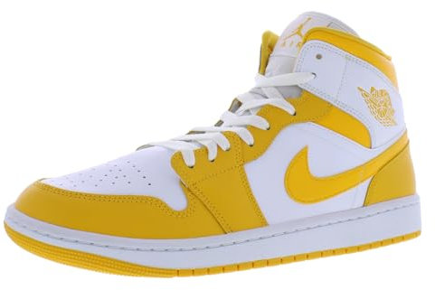 NIKE Sneaker Air Jordan 1 Mid SE da Donna, Bianco Viola Puro Bianco, 36.5 EU