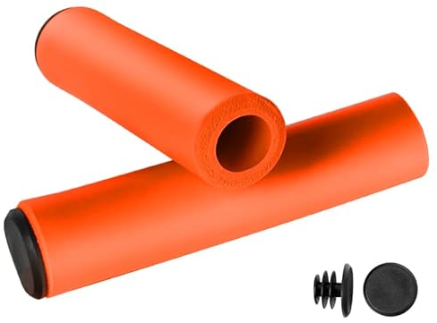 SANKRO puños Bicicleta (2 Unidades) | Puños MTB | Puños Bicicleta montaña | Espuma de Silicona | Ergonómicos | Ultraligeros (Naranja)