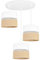 Light-Home Juta Hängelampe - Deckenlampe - Pendelleuchte aus Metall mit Lampenschirm aus Stoff - E27 - Oval 3-Flammig 20 cm - Weiß Untersatz - Jute Weiß