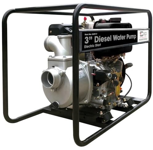 SIP 3 Diesel Water Pump Electric Start, 8.7hp 4-Stroke Engine 1000L/min Flow Rate, 26m Pumping Head
