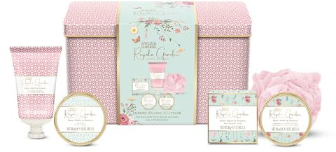 Baylis & Harding Royale Garden Rose, Poppy & Vanilla Luxury Pamper Keepsake Tin Gift Set - Vegan Friendly (Pack of 1)