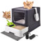 Homagico Caja de Arena para Gatos con Tapa, Entrada Frontal Extra Grande, Salida Superior, Tipo cajón, Caja de Arena Cerrada para Gatitos con Pala de Arena, Inodoro antisalpicaduras, fácil Limpieza