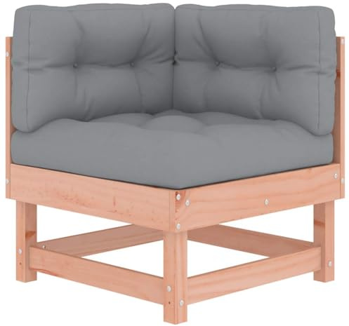 vidaXL Ecksofa, Gartensofa mit Kissen Latten-Design, Modular Sofa für Garten Terrasse, Gartenmöbel Loungemöbel, Massivholz Douglasie
