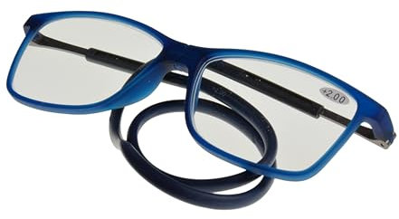 Gamswild W8816 Lesebrille blau - bruchsichere Polycarbonatgläser - Sehstärke +1,5 - Bügellänge individuell verstellbar – sehr leichtes Modell mit 25 g