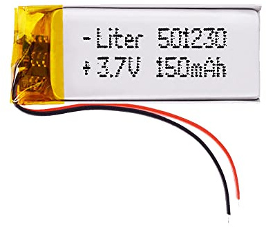 Batterie 501230 LiPo 3.7V 150mAh 0.555Wh 1S 5C Liter Energy Battery pour l'électronique Rechargeable Téléphone Portable Smartwatch GPS - Ne Convient Pas à la Radiocommande 32x12x5mm (150mAh|501230)