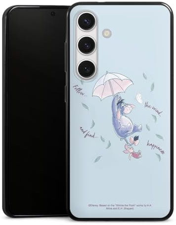 Slim Case extra dünn kompatibel mit Samsung Galaxy S24 Silikon Handyhülle schwarz Hülle Disney Winnie Puuh I-Aah Offizielles Lizenzprodukt