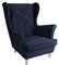 SEELLOO Sessel Hocker Ohrensessel Wohnzimmer Relaxsessel Samt Fernsehsessel Lounge Modern Schlafzimmer Bequem Loungesessel, Marine, 95 x 81 x 102 cm