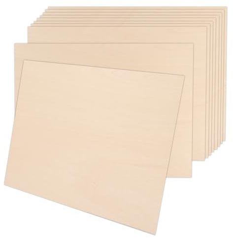 LDXDRU 12 unidades de 400 x 300 x 2 mm de madera contrachapada, A3, placas de madera contrachapada, placas de madera contrachapada de tilo para manualidades, carpintería láser, pirograbado, modelismo,