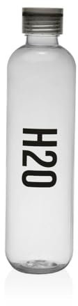 Versa H2O-Flasche im zeitgenössischen Stil, Maße (H x L x B) 29 x 9 x 9 cm, Polystyrol, Schwarz