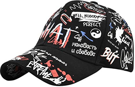 Y2K Hip Hop Kappe Streetwear Punk Baseballkappe Baseball Cap Unisex Mit Graffiti Gothic Basecap Damen Herren Sports Golfkappe Verstellbar Sonnenkappe