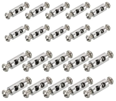 JIHUOO 20 Sets Metal Wire Rope Clips Clamps Cable Crimping Loop Sleeves Wire Rope Lock Clip Wire Rope Crimping Loop Wire Rope Cable Grips with End Screw Stoppers