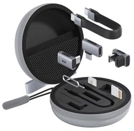 Hagibis USB C Adapter Kit, 40Gbps 240W 8K@60Hz USB4 Typ C Schnellladekabel Set Aufbewahrungskoffer Konverter mit 40Gbps USB C auf C Adapter *3 für Reisen