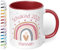 True Statements Keramik-Tasse personalisiert „Schulkind 2025“ - Geschenk zur Einschulung für Mädchen - Regenbogen Herzen - 330ml - Erstklässler Schüler 1. Klasse, Bordeaux