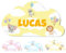 Regalos para bebé recién nacido. Placa personalizada para puerta. Decoración habitación juvenil. Nombre en madera personalizado (Amarillo)