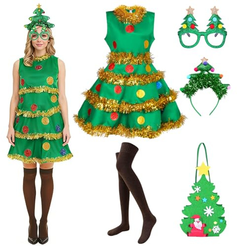 Maryparty Christmas Tree Costume Women Christmas Tree Dress for Women Xmas Dresses