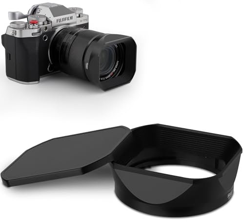 Haoge Pare-soleil carré en métal pour objectif Fujifilm XF 16-50 mm F2.8-4.8 R LM WR, Fujinon XF 33 mm F1.4 R LM WR, Fuji XF 23 mm f/1.4 R LM WR, avec capuchon pour appareil photo XT5 XT4 XT50 XH2