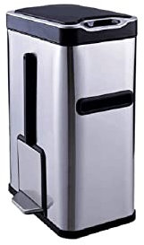 HPTHLY Poubelle à Ouverture Automatique en Acier Inoxydable pour Articles ménagers, capacité de 1,8 Gallon, Porte-mouchoirs, Brosse de Toilette, Poubelle, Acier Inoxydable