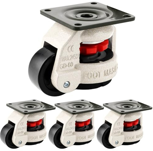 LDHHYH 4 Stück Schwerlastrollen Lenkrollen, 50mm Heberollen, Industrierollen mit Platte, Möbelrollen Schwerlast, Werkbank 50 mm Lenkrollen für Möbel, Werkbänke, Maschinen