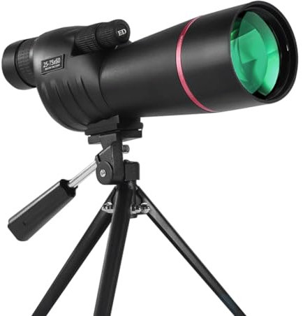 Bamberg Zoom 25x-75x Spektiv HD Monokular Leistungsstarkes Teleskop Wasserdicht Große Reichweite mit Stativ für Vogelbeobachtung Camping