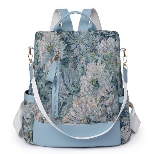 volumoon Damen Rucksack, Anti-Diebstahl Rucksack, Wasserdichte 2 in 1 Schultertasche, Lässiger Reiserucksack, Große Kapazität Schultertasche, Nylon Tagesrucksack für Frauen Mädchen Schule Arbeit