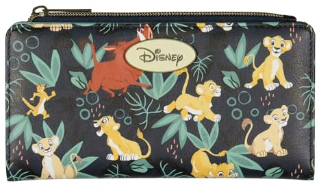 Bioworld Disney Simba and Friends Portefeuille à deux volets en similicuir avec poche zippée