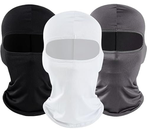 LEZED 3 Pack Unisex Motorrad Sturmhauben, Skimaske Balaclava, Sommer Uv -Schutzmaske, Für Männliches Radfahren Oder Verschiedene Outdoor -Aktivitäten Verwendet Werden,Um Uv -Schutz Zu Gewährleisten.