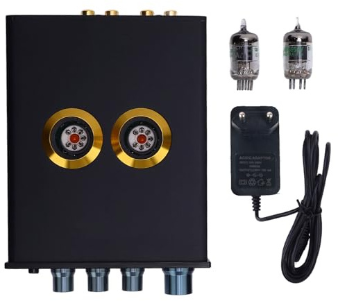 Vakuumrohr Phono Vorverstärker HiFi Stereovorverstärker mit Kopfhörerverstärker mit Niedrigem EQ für Turntables und Audiosysteme (EU-Stecker)