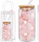 Zernblend 1 Pieza de Vaso de 16 oz con Tapa y Pajita, 1 Bolsa Transparente y 1 Cepillo, Clean Girl, Pink Stuff, Aesthetic