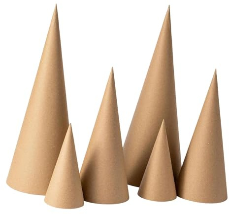 RadianceBiz Set Weihnachtsbaum Dekorationskegel, Pappkegel mit Offenem Boden für Scrapbooking, 15 cm 25 cm 35 cm