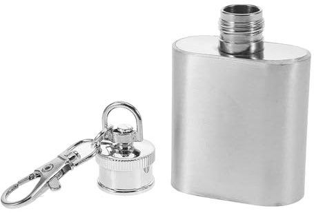 WATIIFUFU Petaca Llavero Matraz Inoxidable Portátil para Bebidas y Aceites Contenedor Metálico Resistente para Viajes al Aire y Uso Diario