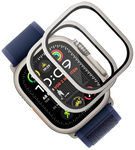 Rnnmeeko 2 Pezzi Vetro Temperato per Apple Watch Ultra 3/2/1 49mm Pellicola Protettiva, Durezza 9H Protezione Schermo, Ultra HD Trasparente Senza Bolle Anti Graffio Film pellicola vetro