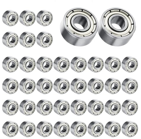 40 Stück Mini Kugellager 693ZZ (3x8x4 mm), Hochpräzise Und Langlebige Rollenlager aus Kohlenstoffstahl, Kugellager Set für Skateboards, Inline Skates Und Kleine Mechanische Anwendungen, Kugellager 8mm