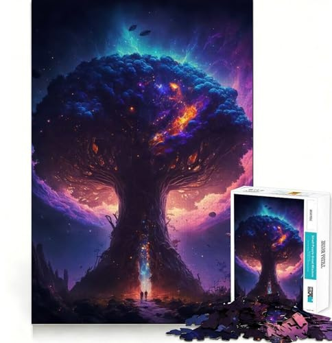 Cosmic World Tree of Life Jigsaw Puzzles 1000 Piece for Teenagers Brain Think, Smooth Connection, Real Challenge, Festive Gift (50x75cm)