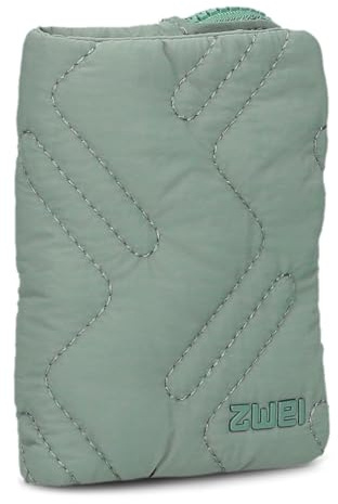 Zwei Kleine Gesteppte Damen Geldbörse Cleo CLW5 kompakter Geldbeutel aus recyceltem Nylon, ultraleichtes Portemonnaie mit Reißverschluss, Münzfach, 6 Kartenfächern und 4 Einsteckfächern (Eucalyptus)