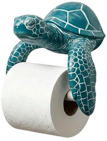 Wall Mounted Toilet Paper Holder, Sea Theme Bathroom Decor | Seaside Beach Tissue Dispenser With Creative Sea Animal Design, Kitchen & Bathroom Organisar, Gift For Turtle Lovers