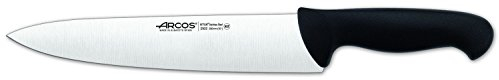 Arcos Küchenmesser Cheferies 2900 - Nitrum Edelstahlklinge 25 cm - Griff aus Polypropylen, Ideal für Hygiene und Gesundheit - Schwarz, Silber, Farberkennungssystem