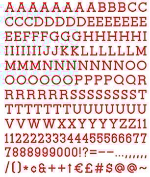 Set 188 letras Letter Pack Red para Letter Board