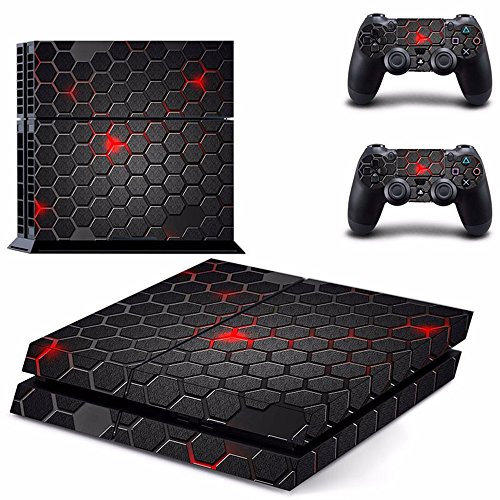 Wondder PS4 Skin Pegatinas, Pegatinas de protección de Vinilo para Consola PS4 + 2 Fundas de Controlador + 2 x empuñaduras de Silicona para Pulgar (Color 17)