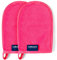 LaBeauté Abschminkhandschuh Mikrofaser (2 Stück, 20x13 cm) waschbar und wiederverwendbar, Make Up Entferner Glove, Abschmink Handschuh, zum Gesicht Abschminken & Gesichtsreinigung (pink)