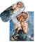 VON LILIENFELD Brillenetui Alfons Maria Mucha : Der Mond Kunst Motiv Etui Brille Mikrofaser Brillenputztuch Brillenbox Stabiles Hardcase Set mit Stoff bezogen