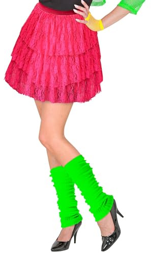 W WIDMANN MILANO Party Fashion - Rock aus Spitze, Neon, 80er Jahre, Karneval, Mottoparty