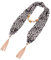 MoreChioce Halstuch mit Schmuck,Damen Anhänger Schal Fransenschal Halskette Schal mit Gold Quaste Anhänger Halsschmuck Rundschal Loopschal,Klein Schwarz Leopard