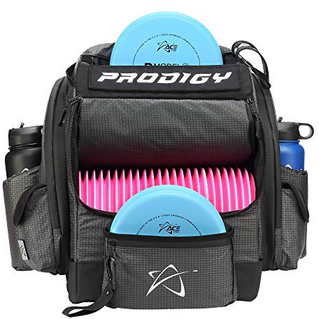 Prodigy Disc BP-1 V3 Disc Golf Backpack - Golf Bag Organizer - Holds 30+ Discs Plus Storage - Tear and Water Resistant - Pro Quality Bag for Disc and Frisbee Golf (Charcoal)